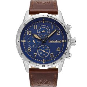 TIMBERLAND Campton Multifunction Blue Dial 44mm Silver Stainless Steel Brown Leather Strap TDWGF0055401 - 61648