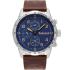 TIMBERLAND Campton Multifunction Blue Dial 44mm Silver Stainless Steel Brown Leather Strap TDWGF0055401 - 0