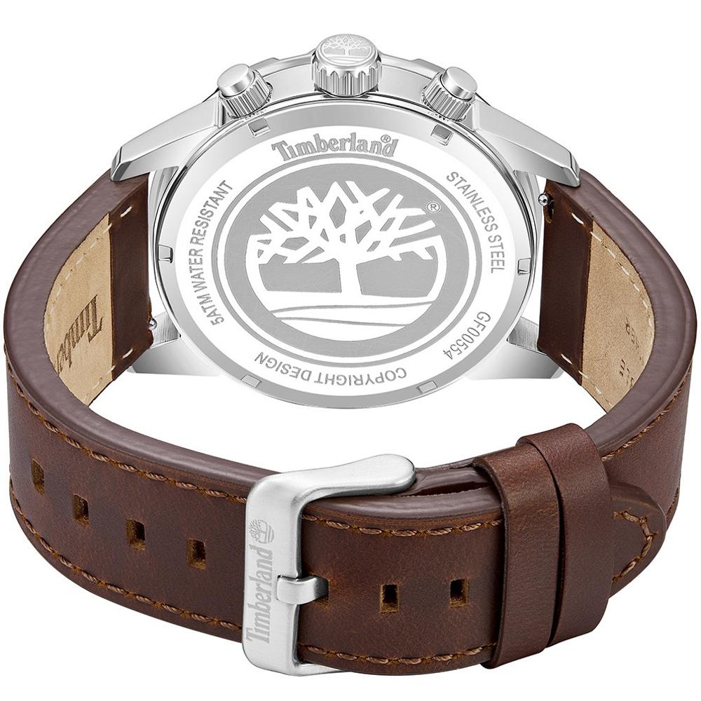 TIMBERLAND Campton Multifunction Blue Dial 44mm Silver Stainless Steel Brown Leather Strap TDWGF0055401