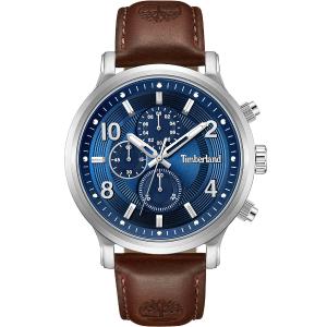 TIMBERLAND Driscoll Chronograph Blue Dial 46mm Silver Stainless Steel Brown Leather Strap TDWGF0055702 - 53544