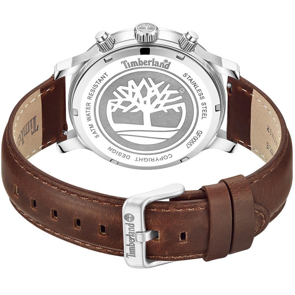 TIMBERLAND Driscoll Chronograph Blue Dial 46mm Silver Stainless Steel Brown Leather Strap TDWGF0055702