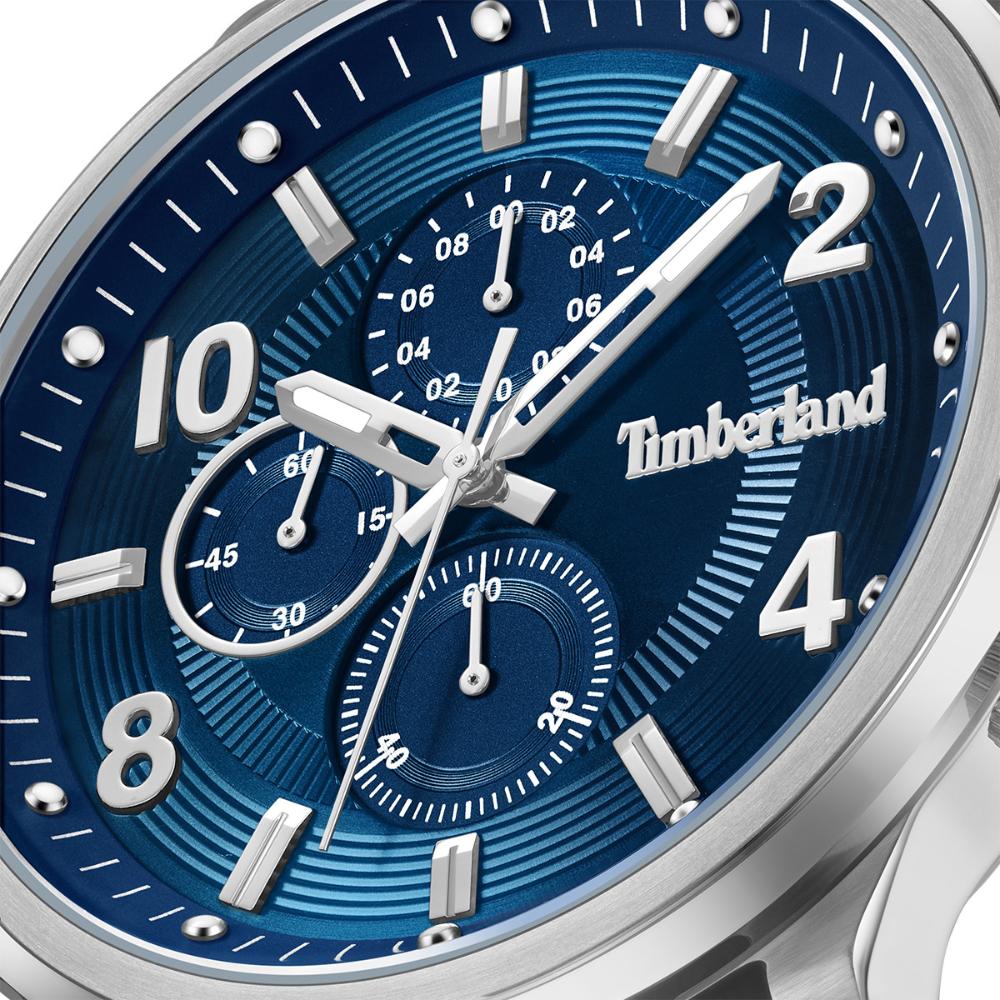 TIMBERLAND Driscoll Chronograph Blue Dial 46mm Silver Stainless Steel Brown Leather Strap TDWGF0055702