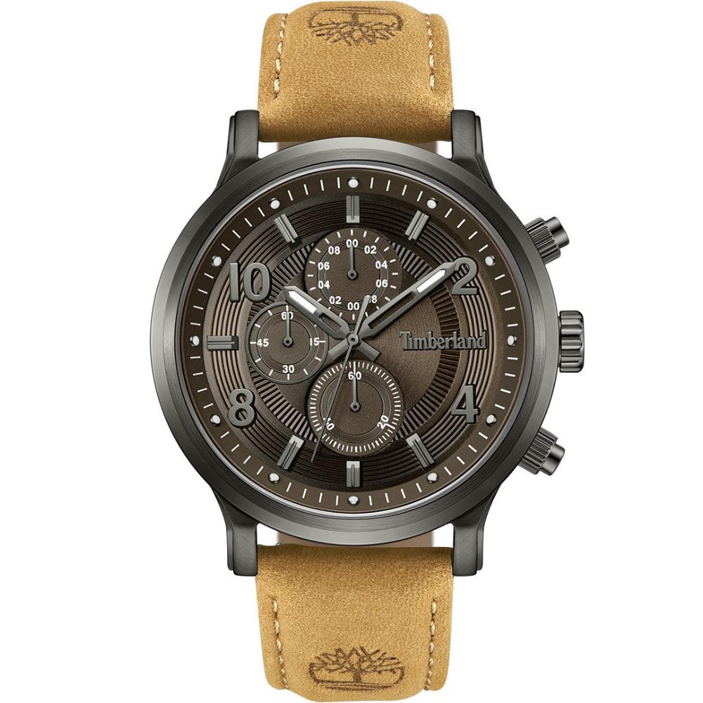 TIMBERLAND Driscoll Chronograph Brown Dial 46mm Anthracite Stainless Steel Brown Leather Strap TDWGF0055703
