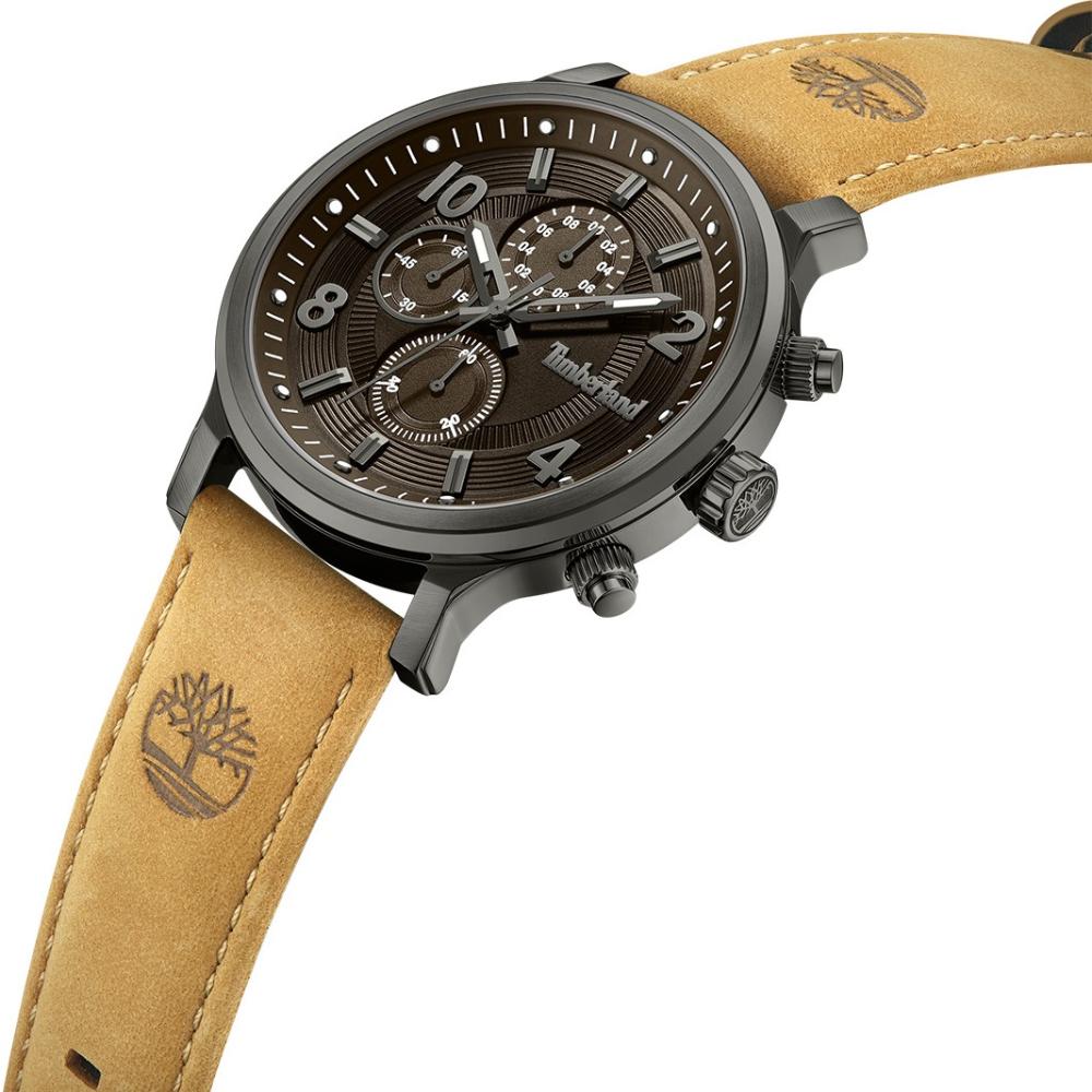 TIMBERLAND Driscoll Chronograph Brown Dial 46mm Anthracite Stainless Steel Brown Leather Strap TDWGF0055703