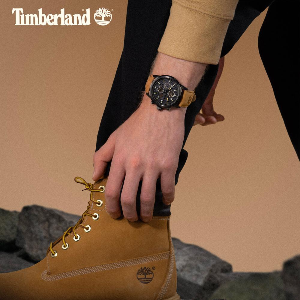 TIMBERLAND Hampton Multifunction Black Dial 46mm Black Stainless Steel Brown Leather Strap TDWGF0056101 - 6