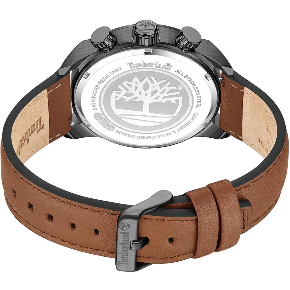 TIMBERLAND Henniker II Multifunction 46mm Black Stainless Steel Brown Leather Strap TDWGF2201102