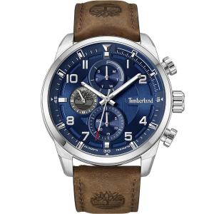 TIMBERLAND Henniker II Multifunction Blue Dial 46mm Silver Stainless Steel Brown Leather Strap TDWGF2201106 - 35362