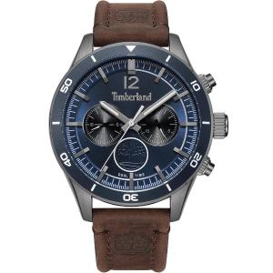 TIMBERLAND Ashmont Dual-Time Multifunction Blue Dial 46mm Grey Stainless Steel Brown Leather Strap TDWGF2230903 - 24947