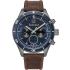 TIMBERLAND Ashmont Dual-Time Multifunction Blue Dial 46mm Grey Stainless Steel Brown Leather Strap TDWGF2230903 - 0