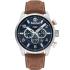 TIMBERLAND Henniker III Multifunction Blue Dial 46mm Silver Stainless Steel Brown Leather Strap TDWGH2100606 - 0