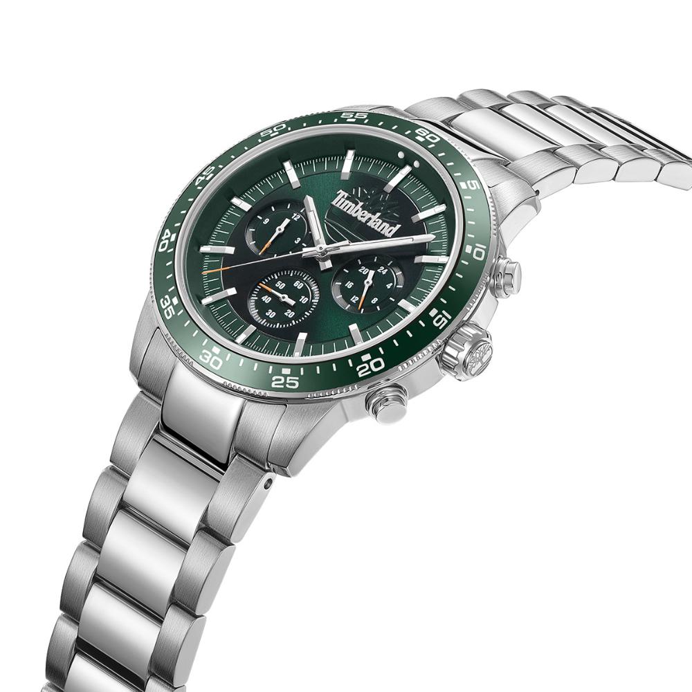 TIMBERLAND Parkman Multifunction Green 44mm Silver Stainless Steel Bracelet TDWGK0041301