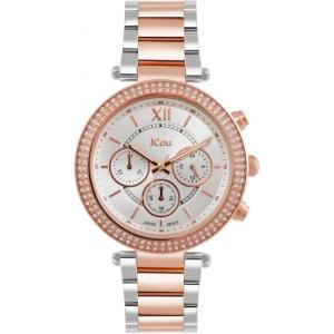 JCOU Lady D Chronograph 40mm Two-Tone Silver &Rose Gold Stainless Steel Bracelet JU16017-6 - 11089