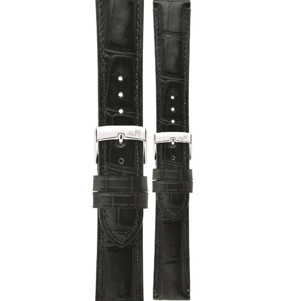 MORELLATO Tiepolo Hand Made Watch Strap 18-16mm Green Leather Silver Hardware A01X5534D40071CR18