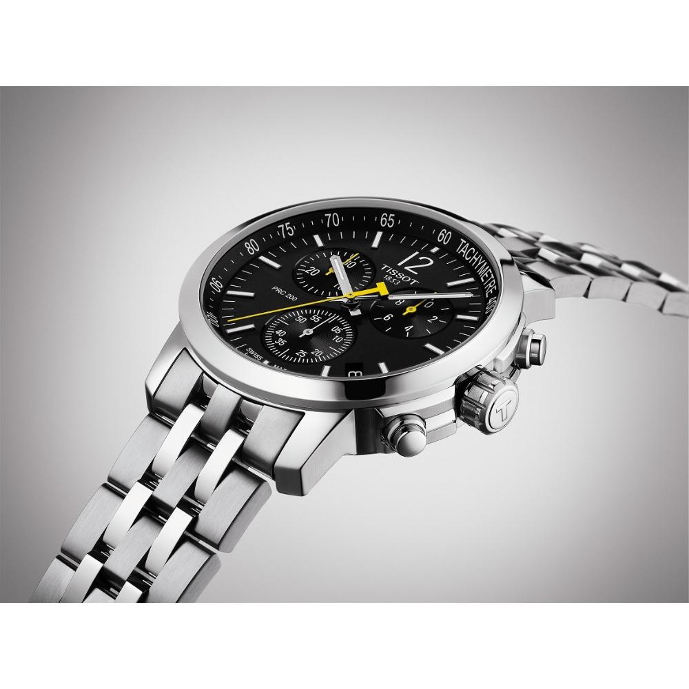 TISSOT PRC 200 Chronograph Black Dial 42mm Silver Stainless Steel Bracelet T114.417.11.057.00