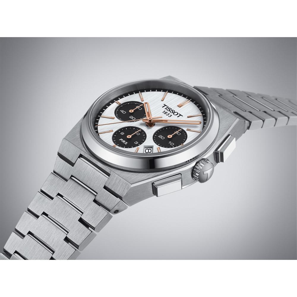 TISSOT PRX Chronograph Automatic 42mm Silver Stainless Steel Bracelet T137.427.11.011.00