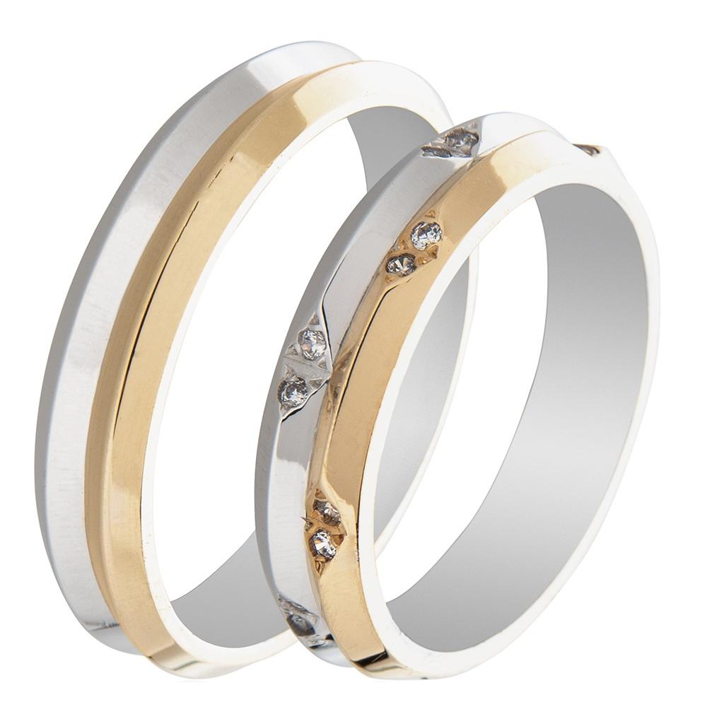 MASCHIO FEMMINA Famous In Love Collection Wedding Rings White and Yellow Gold TMF-101