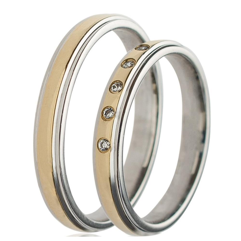 MASCHIO FEMMINA Celebrity Collection Wedding Rings Yellow and White Gold TMF-17