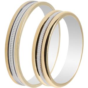 MASCHIO FEMMINA Celebrity Plus Collection Wedding Rings Yellow and White Gold TMF-41 - 16279