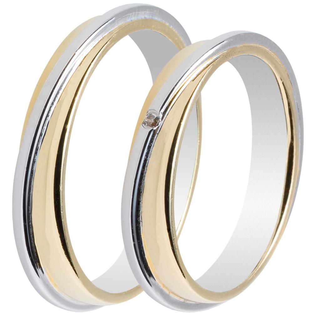 MASCHIO FEMMINA Celebrity Plus Collection Wedding Rings Yellow and White Gold TMF-44