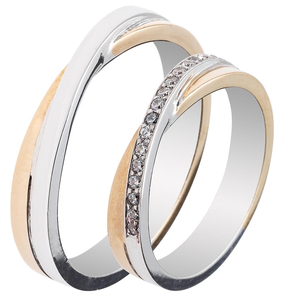 MASCHIO FEMMINA Famous Couple Collection Wedding Rings White and Yellow Gold TMF-47