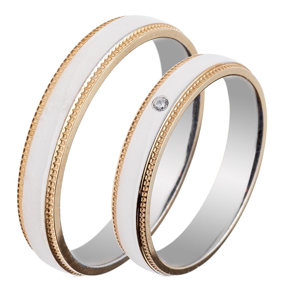 MASCHIO FEMMINA Famous Couple Collection Wedding Rings White and Yellow Gold TMF-48