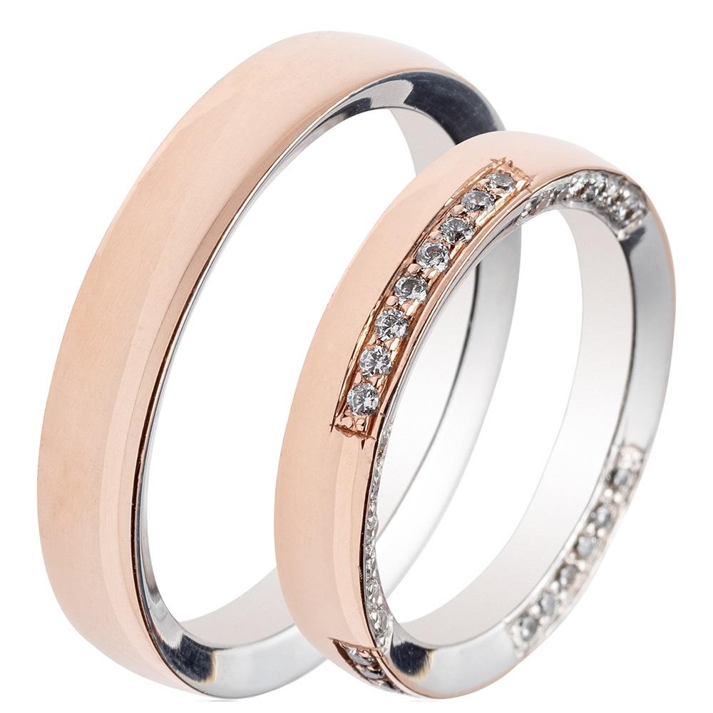 MASCHIO FEMMINA Famous Couple Collection Wedding Rings White and Rose Gold TMF-50