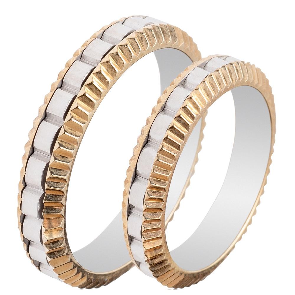 MASCHIO FEMMINA Famous Couple Collection Wedding Rings White and Yellow Gold TMF-52