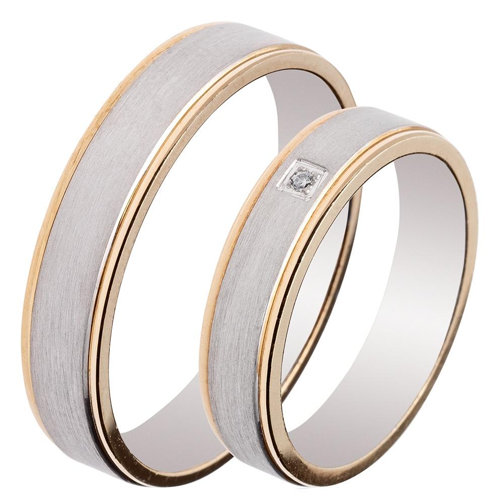 MASCHIO FEMMINA Famous Couple Collection Wedding Rings White and Yellow Gold TMF-53