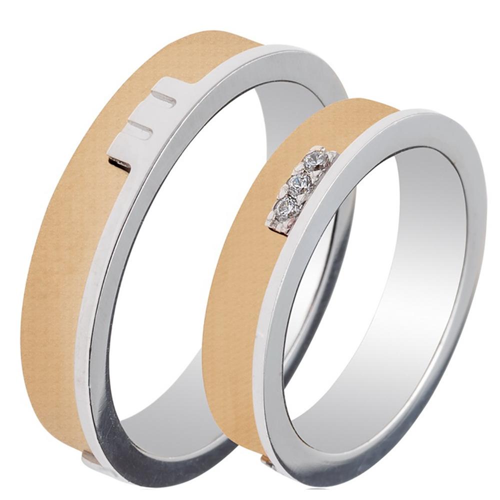 MASCHIO FEMMINA Famous Couple Collection Wedding Rings White and Yellow Gold TMF-60