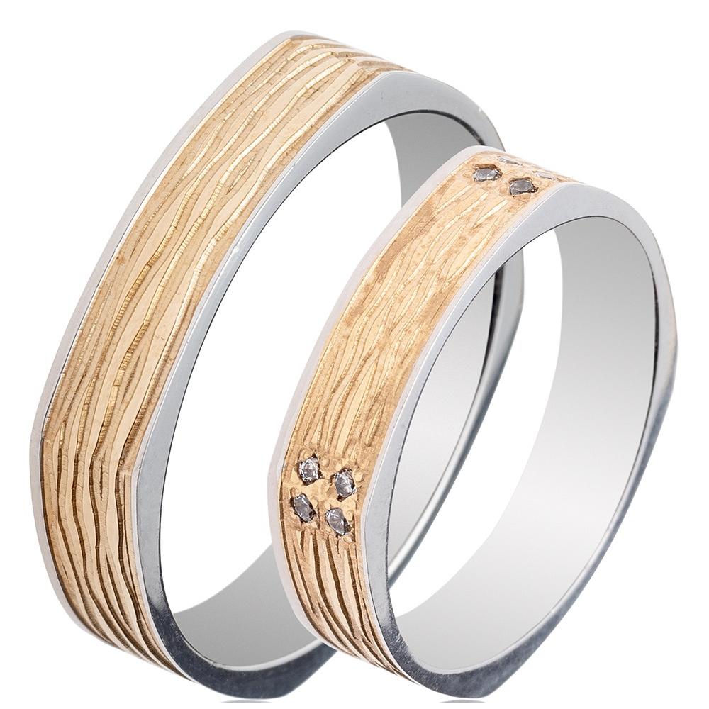 MASCHIO FEMMINA Famous Couple Collection Wedding Rings White and Yellow Gold TMF-63