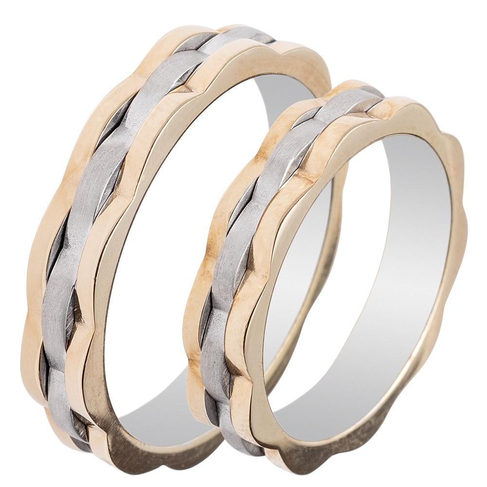 MASCHIO FEMMINA Famous Couple Collection Wedding Rings White and Yellow Gold TMF-64