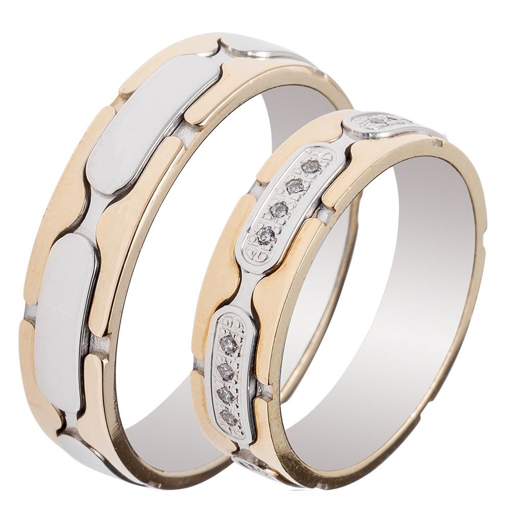 MASCHIO FEMMINA Famous Couple Collection Wedding Rings White and Yellow Gold TMF-65