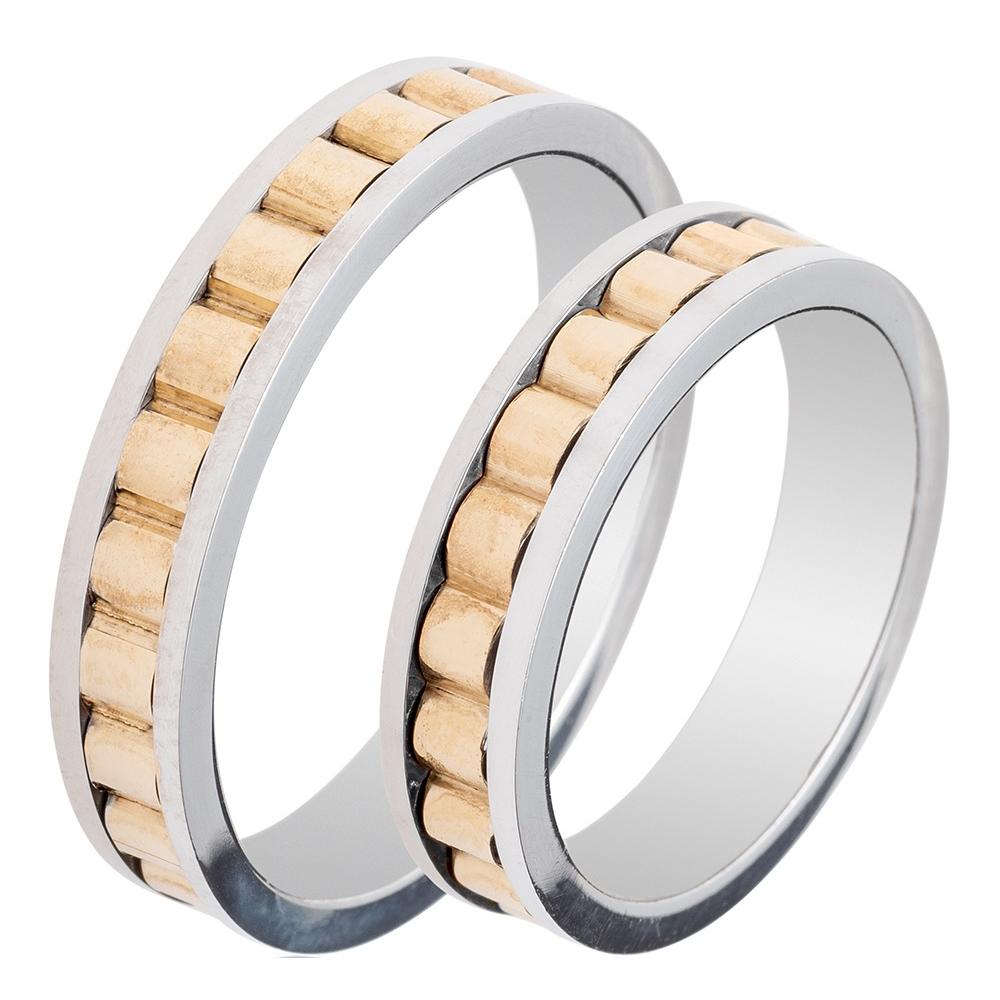 MASCHIO FEMMINA Famous Couple Collection Wedding Rings White and Yellow Gold TMF-66