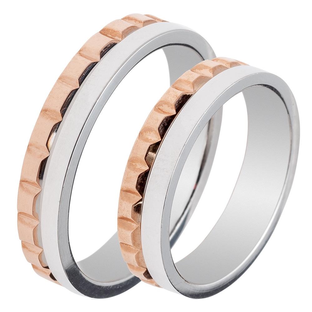 MASCHIO FEMMINA Famous Couple Collection Wedding Rings White and Rose Gold TMF-67