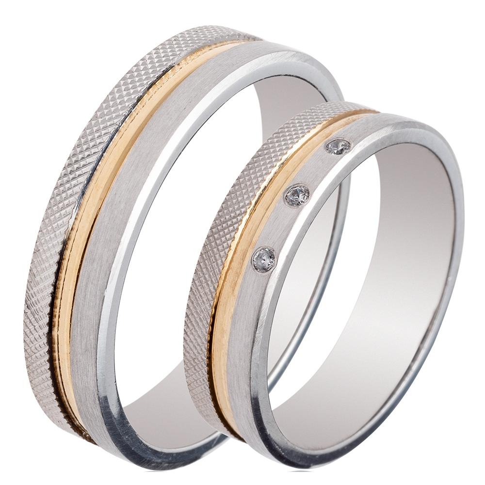 MASCHIO FEMMINA Famous Couple Collection Wedding Rings White and Yellow Gold TMF-68