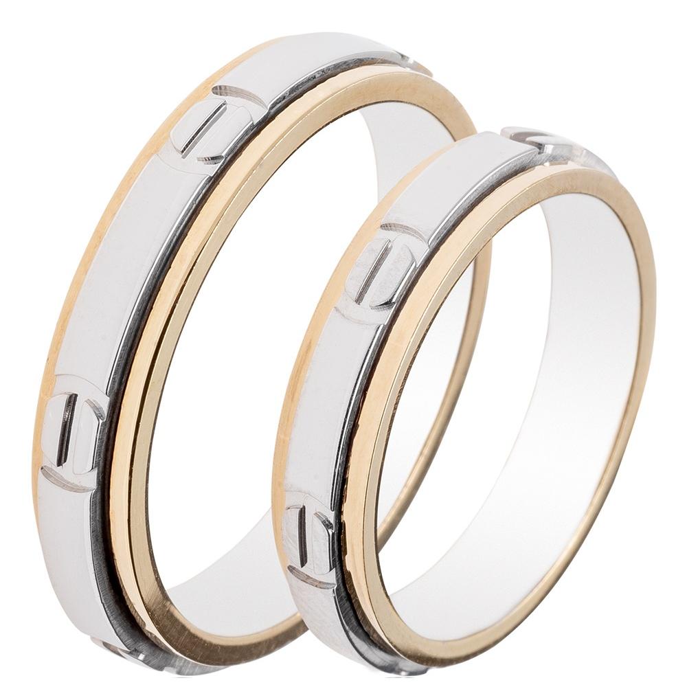 MASCHIO FEMMINA Famous Couple Collection Wedding Rings White and Yellow Gold TMF-69