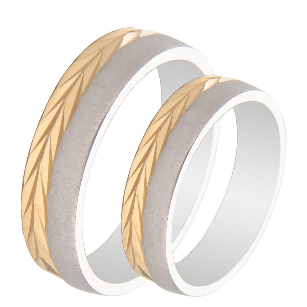 MASCHIO FEMMINA Famous Couple Collection Wedding Rings White and Yellow Gold TMF-74