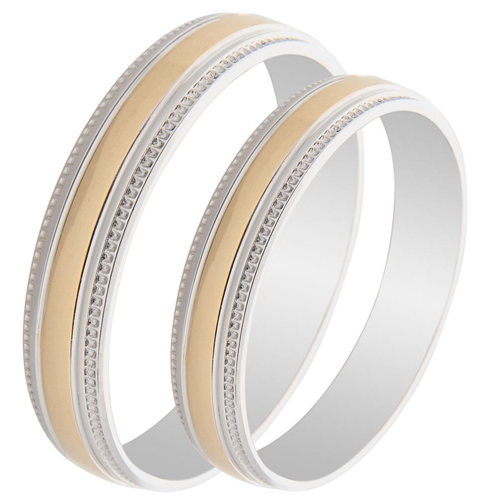 MASCHIO FEMMINA Famous In Love Collection Wedding Rings White and Yellow Gold TMF-78