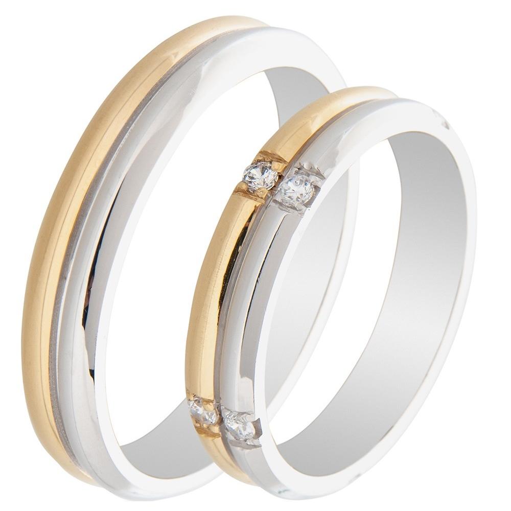 MASCHIO FEMMINA Famous In Love Collection Wedding Rings White and Yellow Gold TMF-84