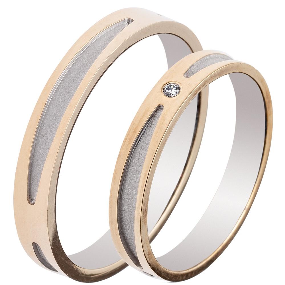 MASCHIO FEMMINA Famous Couple Collection Wedding Rings White and Yellow Gold TMF-56