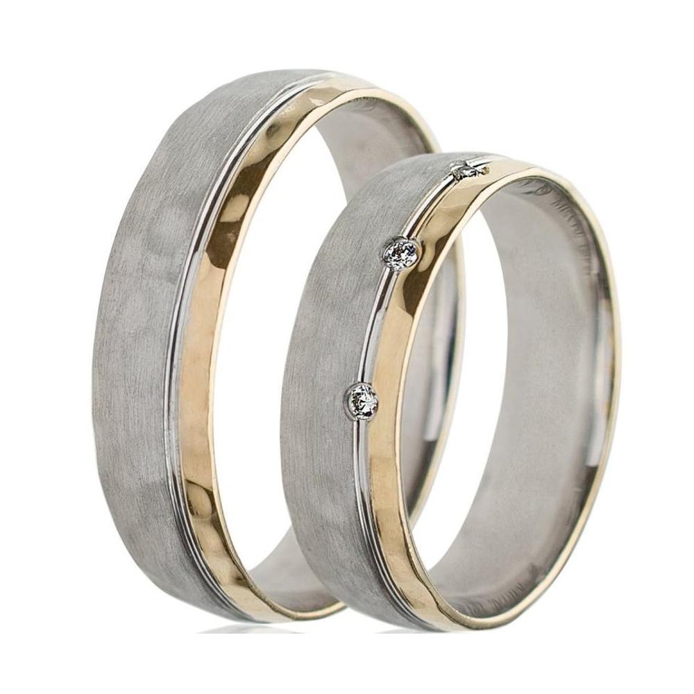 MASCHIO FEMMINA Celebrity Collection Wedding Rings White and Yellow Gold TMF-01