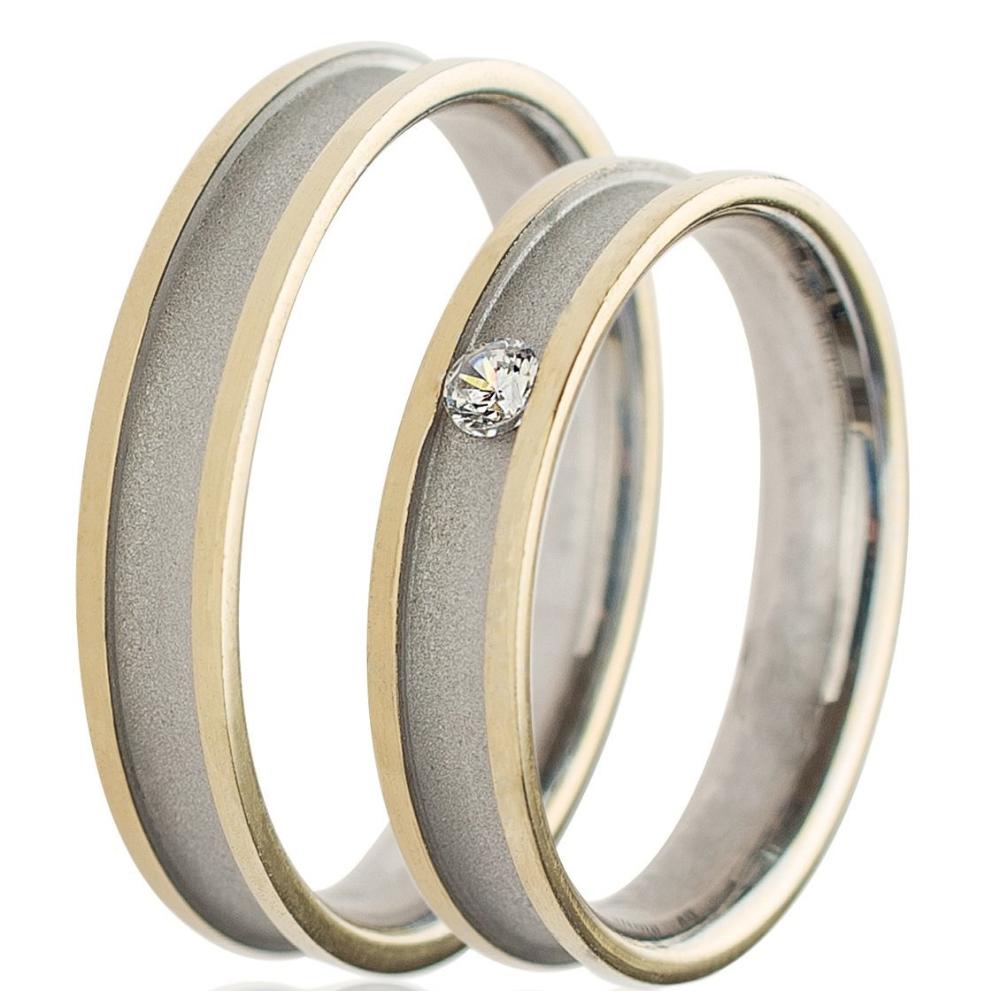 MASCHIO FEMMINA Celebrity Collection Wedding Rings White and Yellow Gold TMF-20