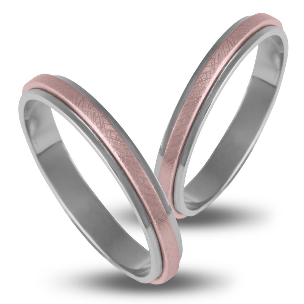 VERES4EVER Collection Wedding Rings White and Rose Gold V2023