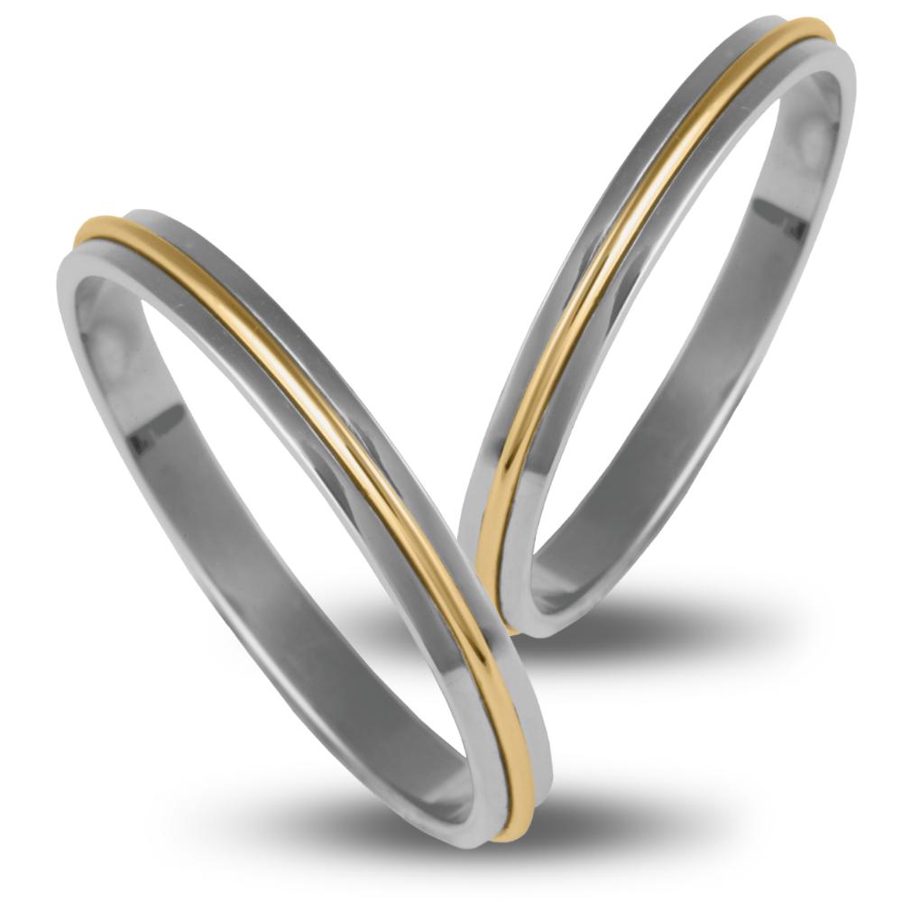 VERES4EVER Collection Wedding Rings White and Yellow Gold V2024