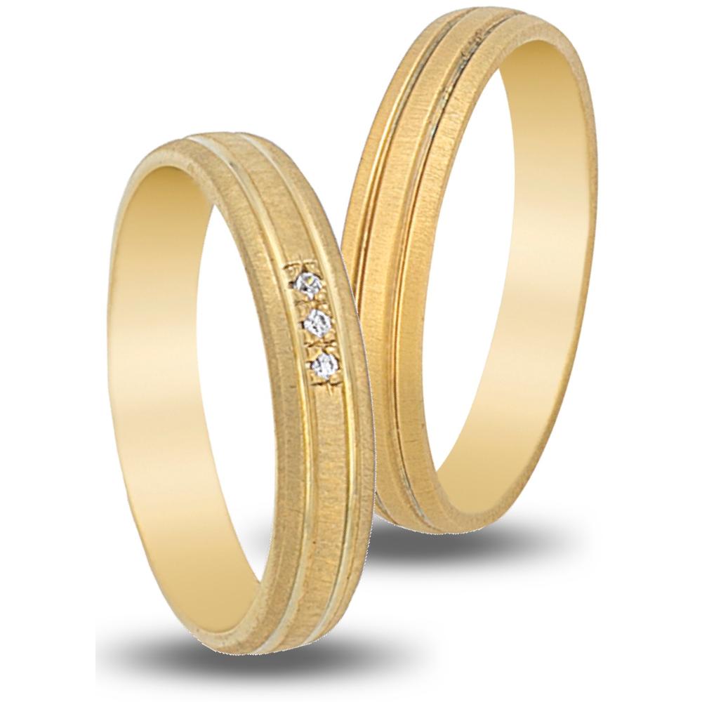 VERES4EVER Collection Wedding Rings Yellow Gold V2142CZ