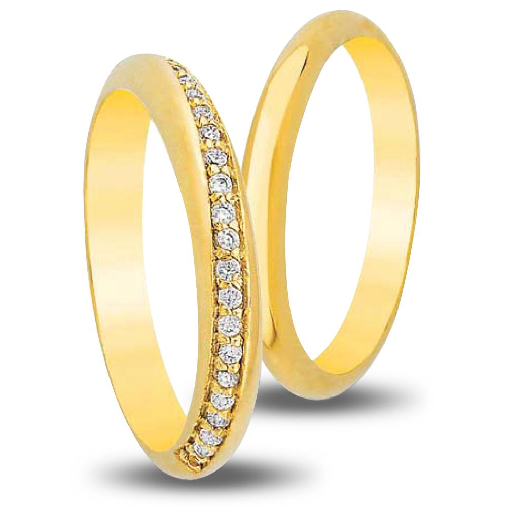 VERES4EVER Collection Wedding Rings Yellow Gold V5000CZ