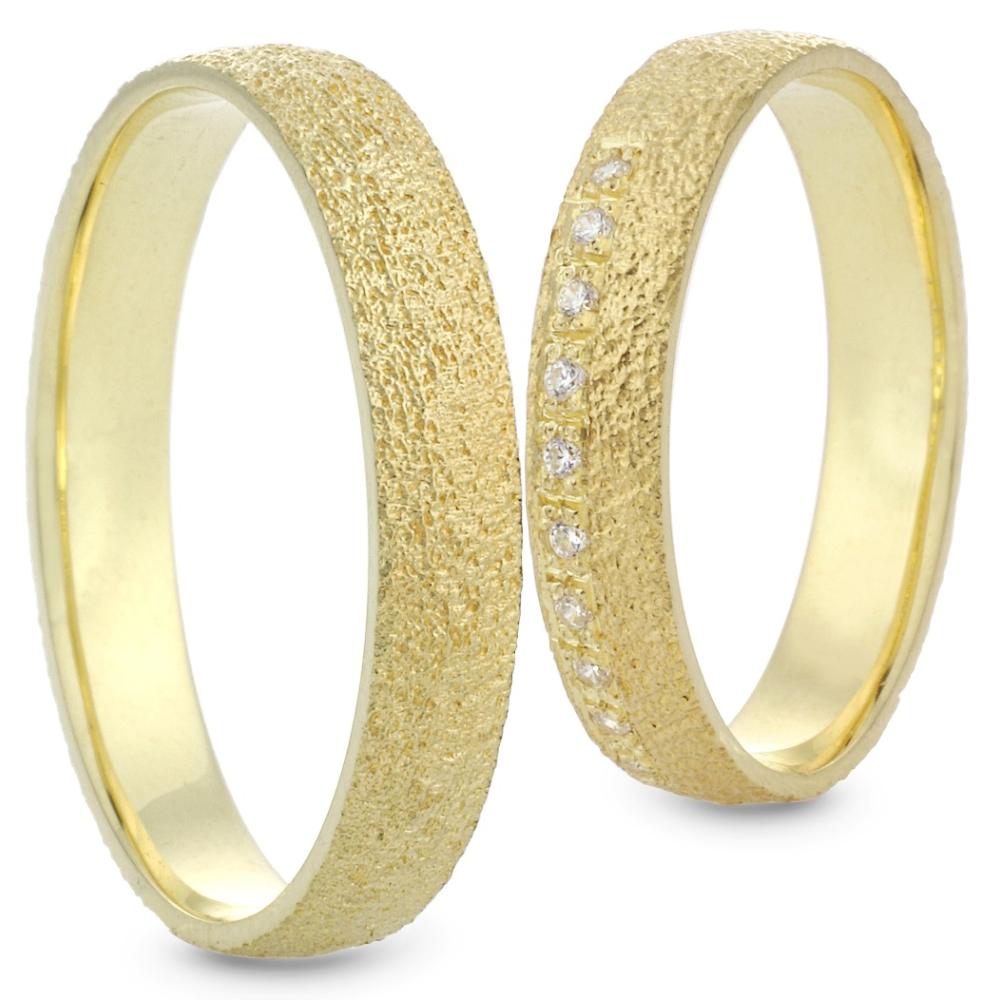 VERES4EVER Collection Wedding Rings Yellow Gold V5045CZ