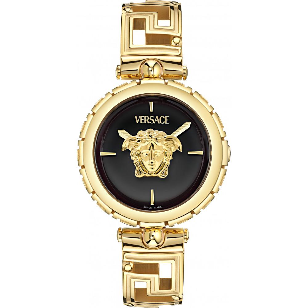 VERSACE Medusa Jewel Black Dial 34mm Gold Stainless Steel Bracelet VE0B00525