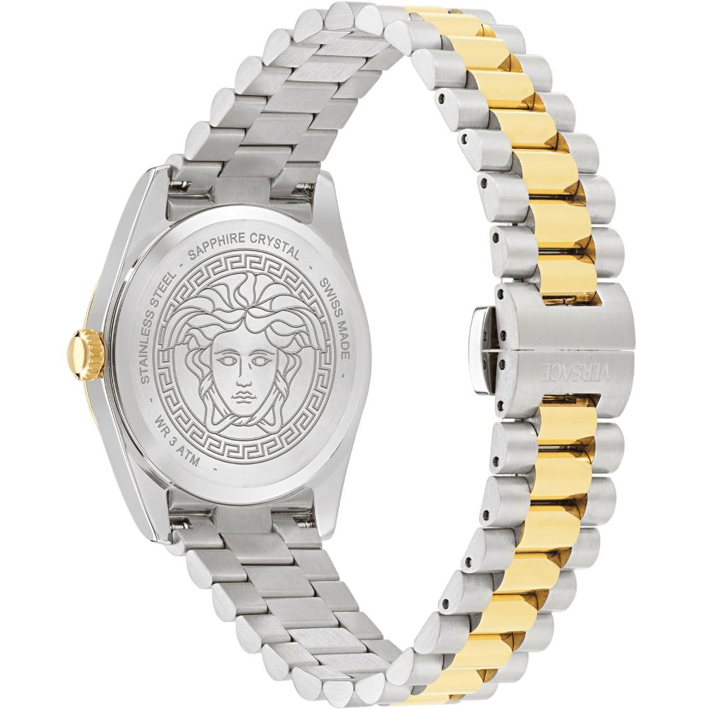 VERSACE Millenyium Lady Green Sunray Dial 32mm Two Tone Gold Stainless Steel Bracelet VE0E00425