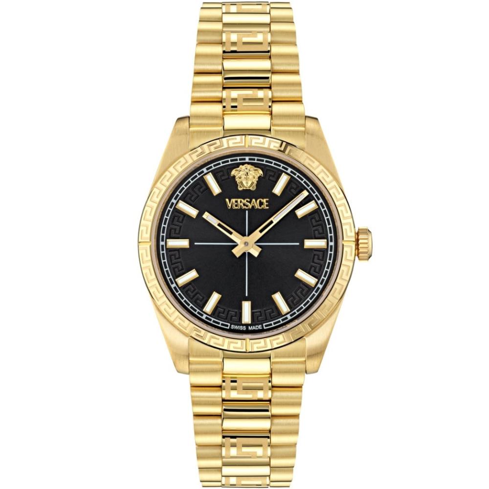 VERSACE Millenyium Lady Black Sunray Dial 32mm Gold Stainless Steel Bracelet VE0E00625